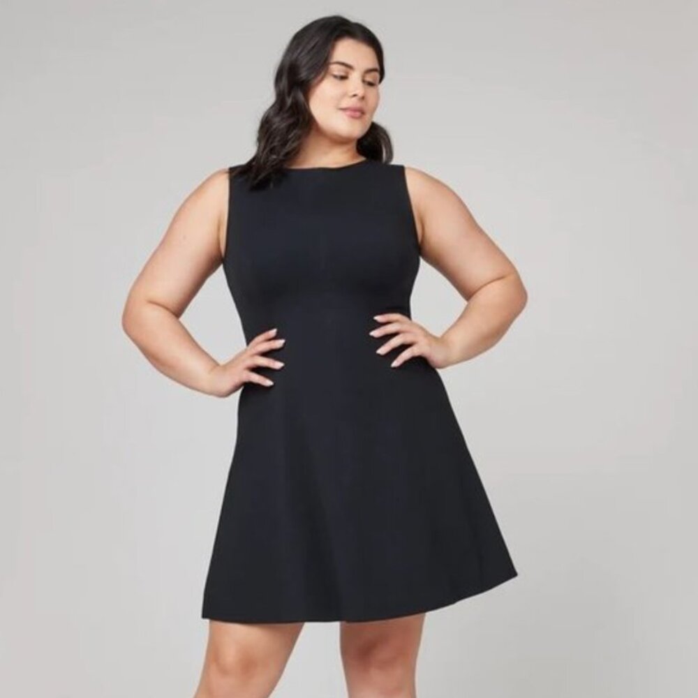 Spanx perfect fit and flare dress black